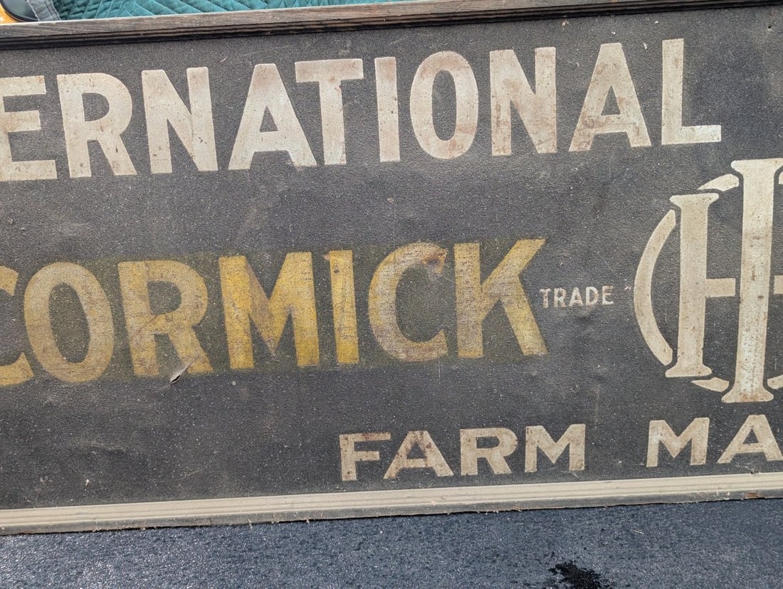 Vintage 10-Foot International Harvester McCormick-Deering Smalt Dealership Sign - 3