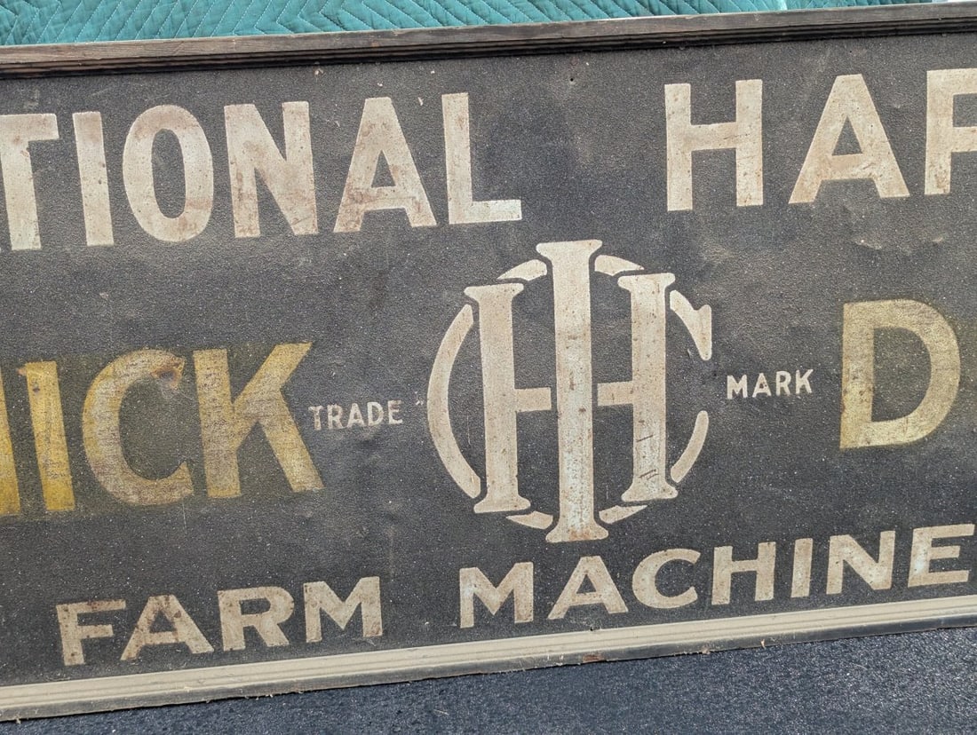 Vintage 10-Foot International Harvester McCormick-Deering Smalt Dealership Sign - 4