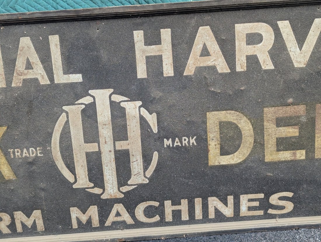 Vintage 10-Foot International Harvester McCormick-Deering Smalt Dealership Sign - 5