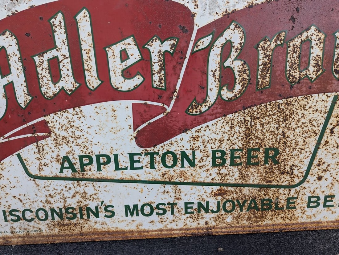 Vintage Geo Walter's Adler Brau Beer Sign Rustic Decor Collectible 70 x 45 Inches - 5
