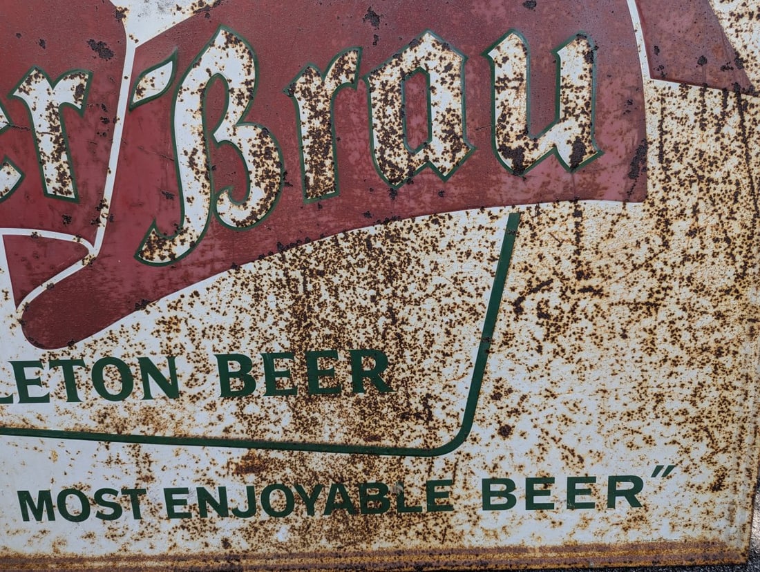 Vintage Geo Walter's Adler Brau Beer Sign Rustic Decor Collectible 70 x 45 Inches - 7