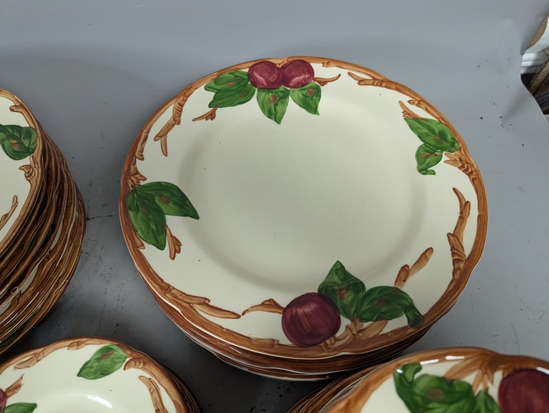 Franciscan Ceramics Apple Pattern Dinnerware Set With Serving Pieces Vintage - 2