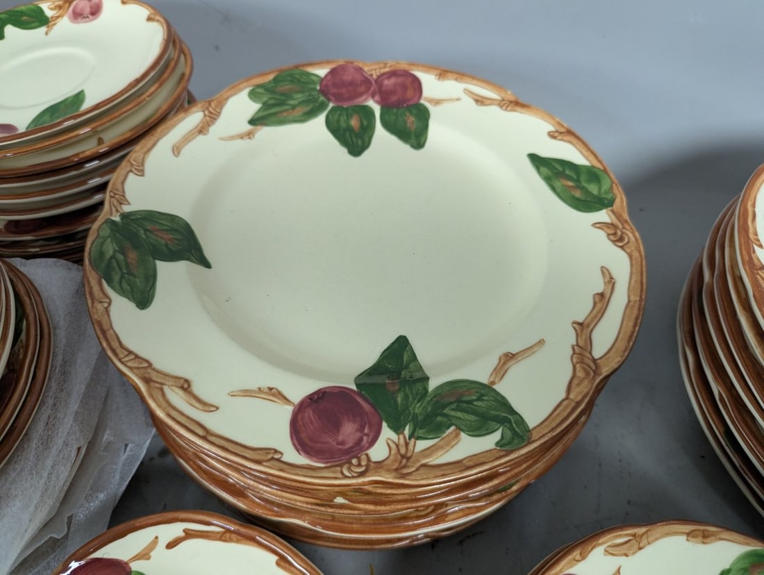 Franciscan Ceramics Apple Pattern Dinnerware Set With Serving Pieces Vintage - 4