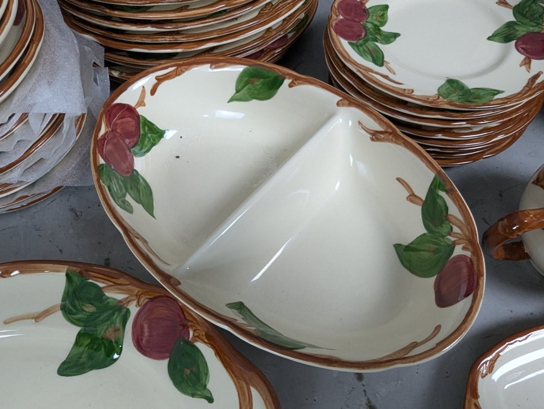 Franciscan Ceramics Apple Pattern Dinnerware Set With Serving Pieces Vintage - 6