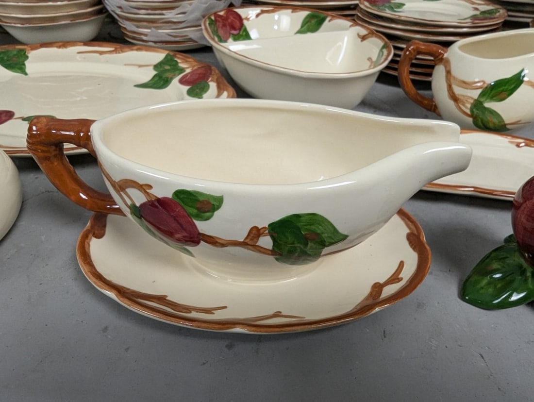 Franciscan Ceramics Apple Pattern Dinnerware Set With Serving Pieces Vintage - 8