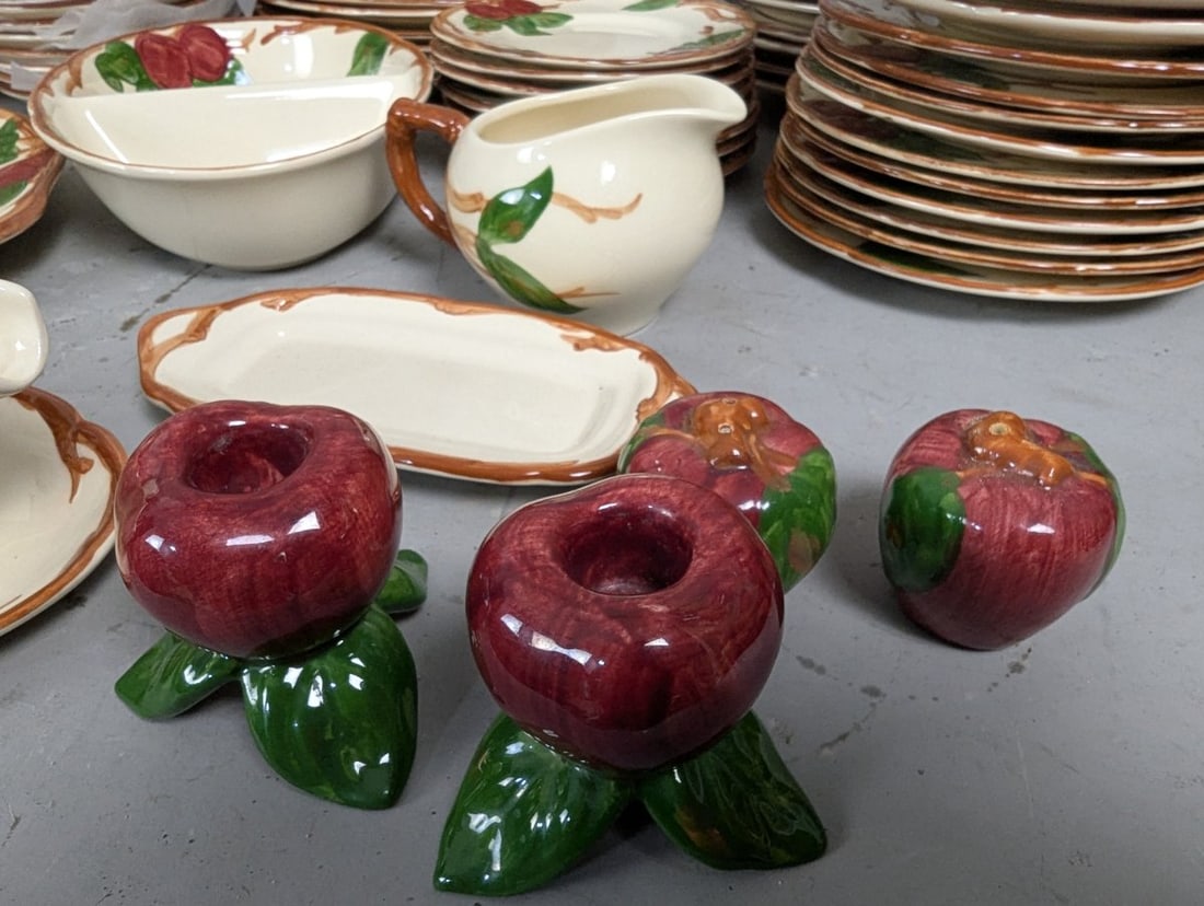 Franciscan Ceramics Apple Pattern Dinnerware Set With Serving Pieces Vintage - 9