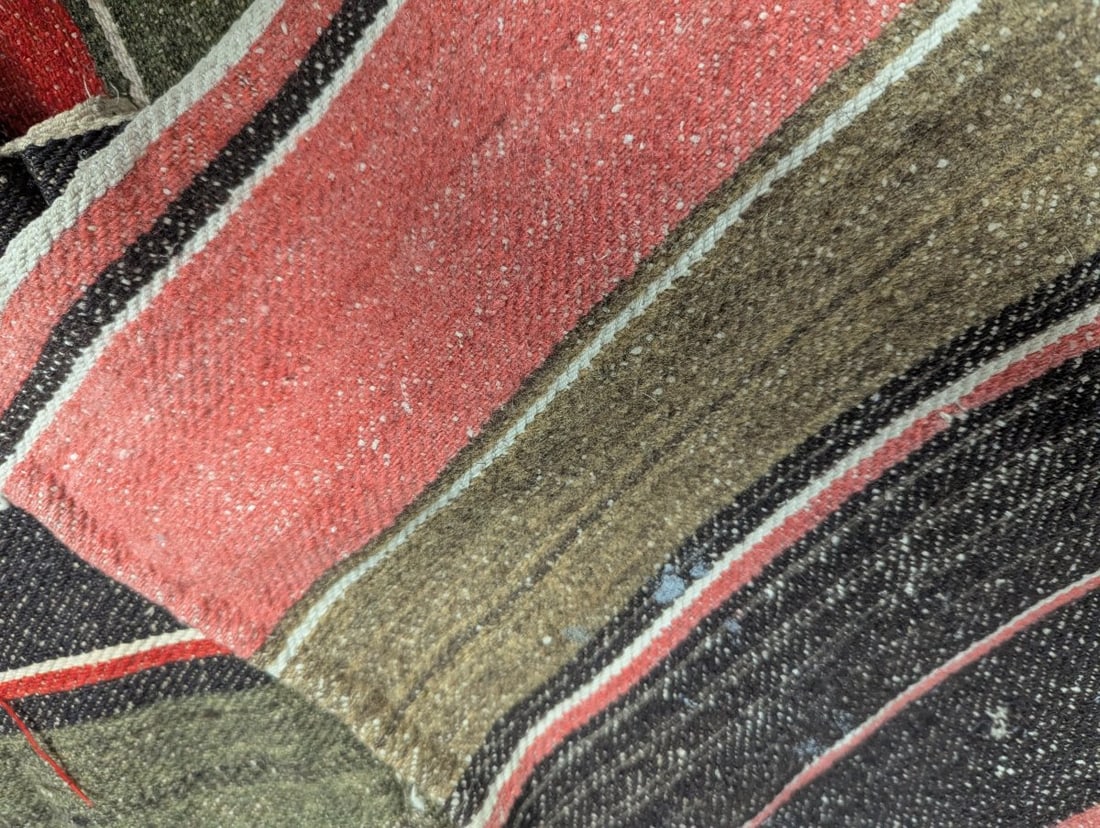 Lot of Vintage Striped Woven Rugs Hand-Woven Rag Rugs for Farmhouse Decor - 2