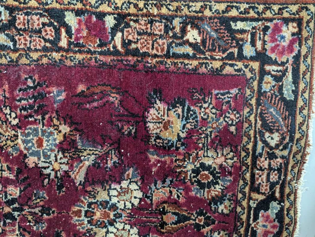 Vintage Persian-Style Floral Hand-Knotted Wool Rug Classic Design Unique Collector Piece - 3