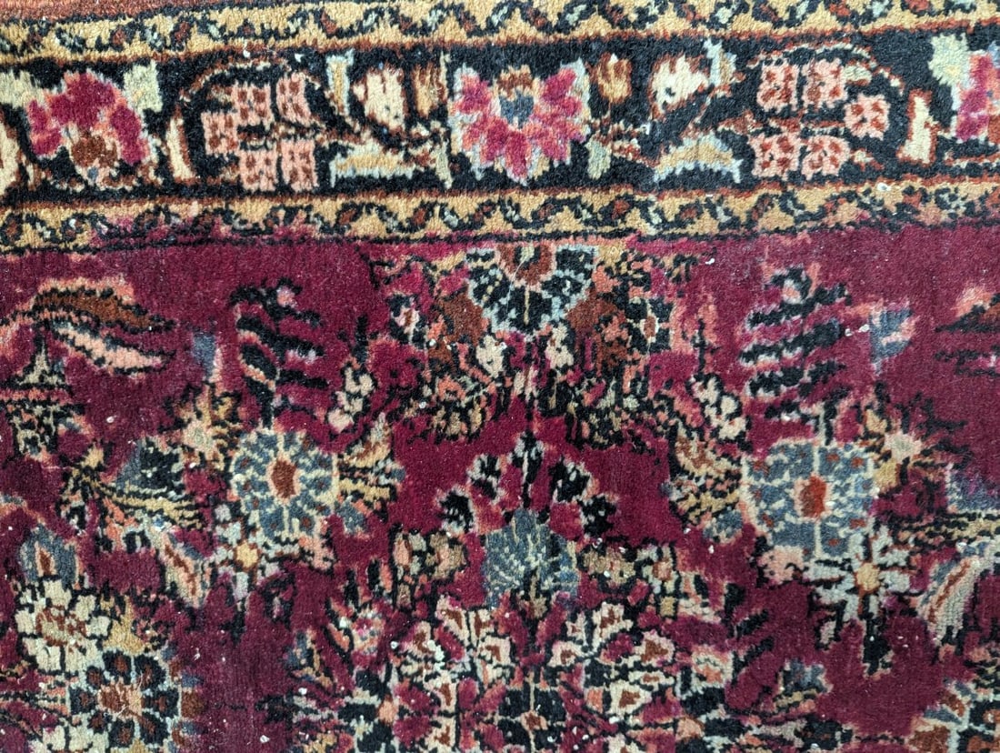 Vintage Persian-Style Floral Hand-Knotted Wool Rug Classic Design Unique Collector Piece - 4