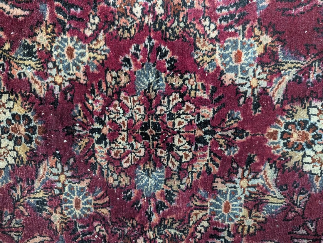 Vintage Persian-Style Floral Hand-Knotted Wool Rug Classic Design Unique Collector Piece - 5