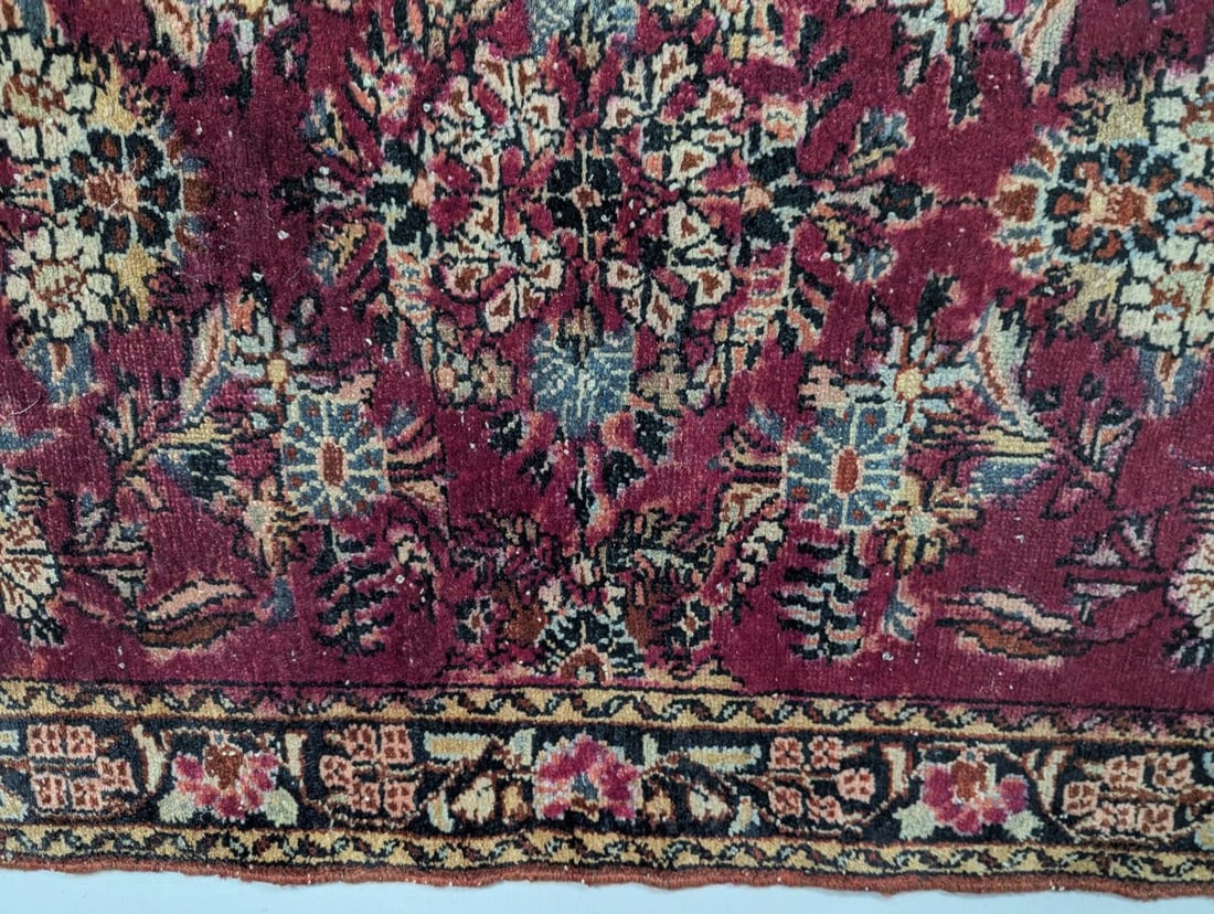 Vintage Persian-Style Floral Hand-Knotted Wool Rug Classic Design Unique Collector Piece - 6