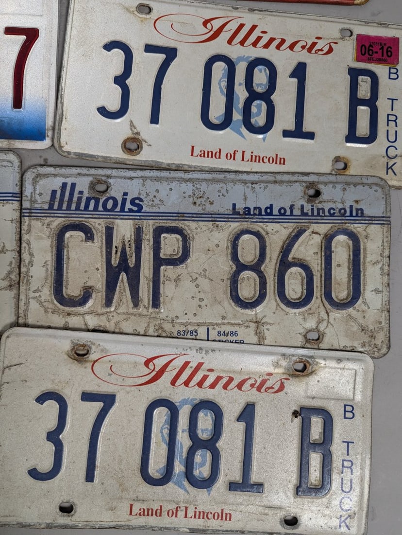 Collection of Vintage Illinois and New York License Plates Historical Memorabilia - 5