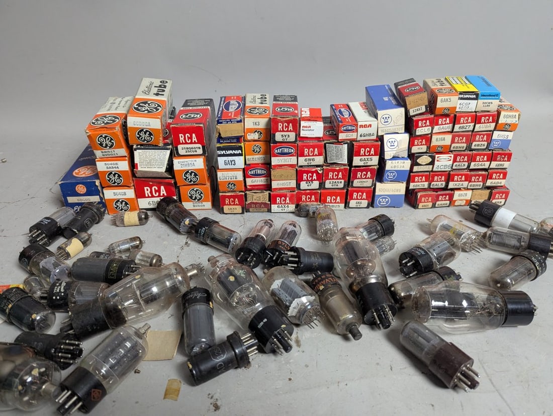 Large Lot of Vintage Vacuum Tubes RCA GE Sylvania Westinghouse Mixed Brands Audio Equipment: **Important** Please read below description on how to avoid high shipping costs. Don't miss out on this incredible lot of vintage vacuum tubes, perfectly suited for enthusiasts and restorers alike!