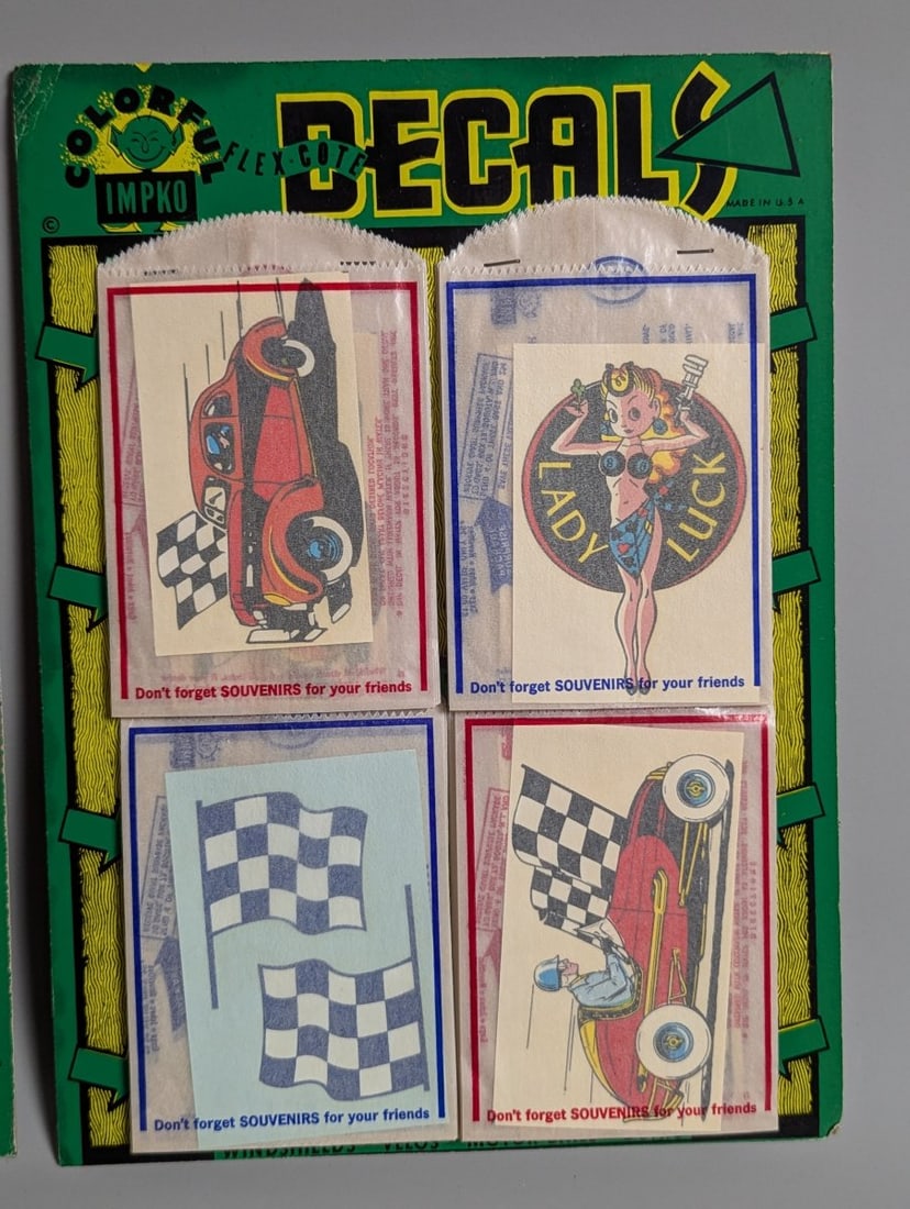 Vintage IMPKO Pin-Up Girl and Hot Rod Decal Store Displays Collectible Nostalgia - 2