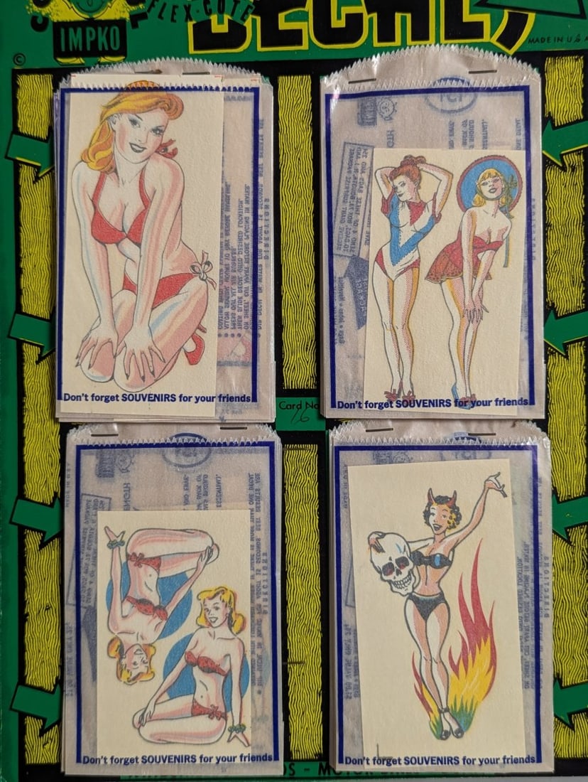 Vintage IMPKO Pin-Up Girl and Hot Rod Decal Store Displays Collectible Nostalgia - 3