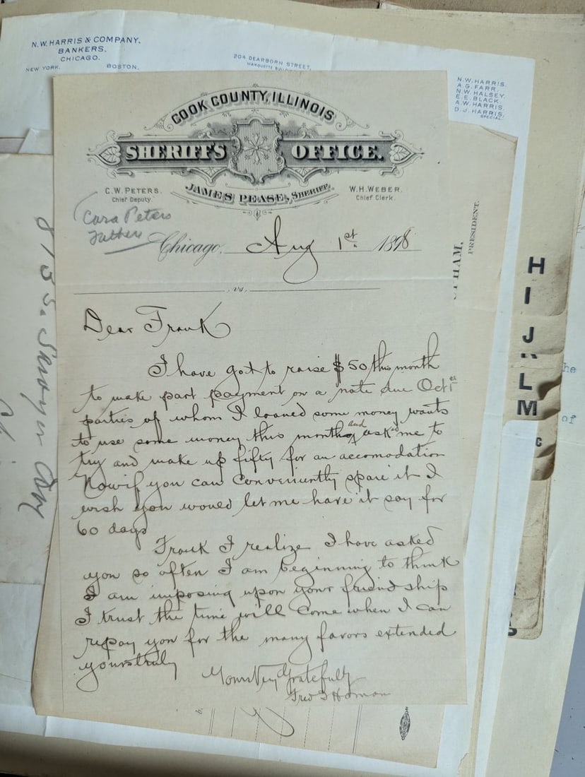 Antique Highland Letter File with Chicago Czech Frank Fucik's Personal History Archive c. 1897-1900 - 13