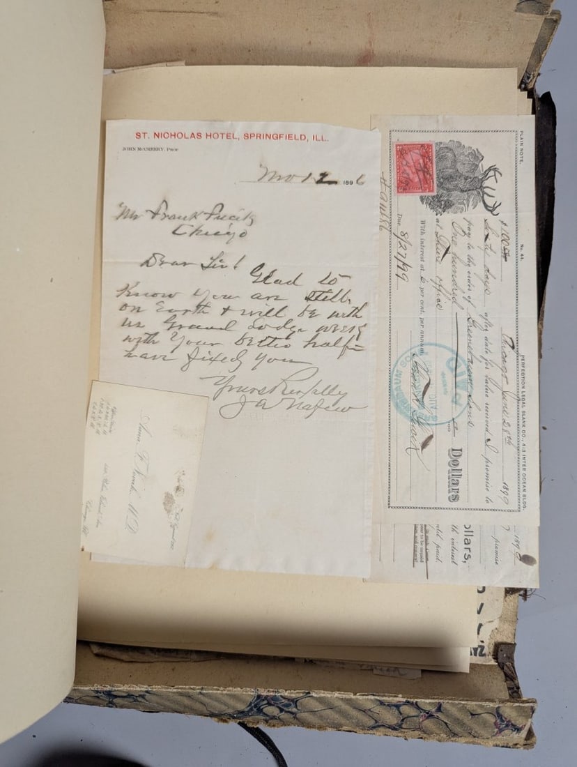 Antique Highland Letter File with Chicago Czech Frank Fucik's Personal History Archive c. 1897-1900 - 8