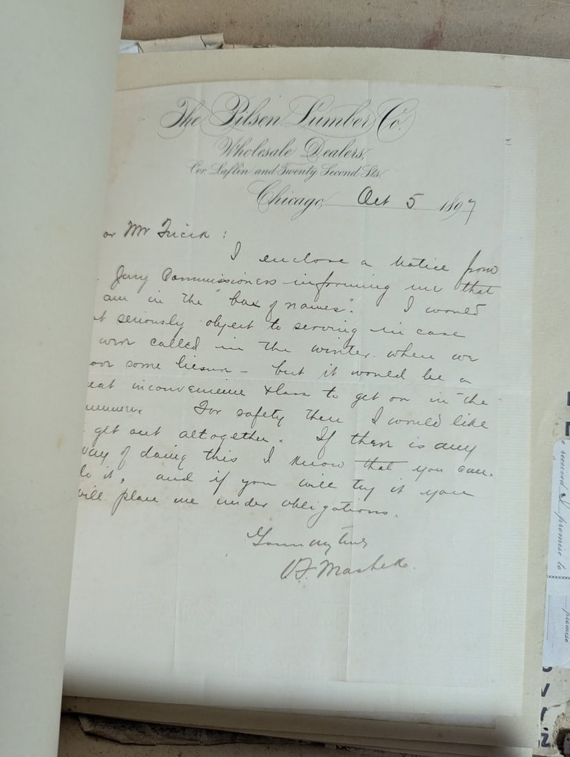 Antique Highland Letter File with Chicago Czech Frank Fucik's Personal History Archive c. 1897-1900 - 9
