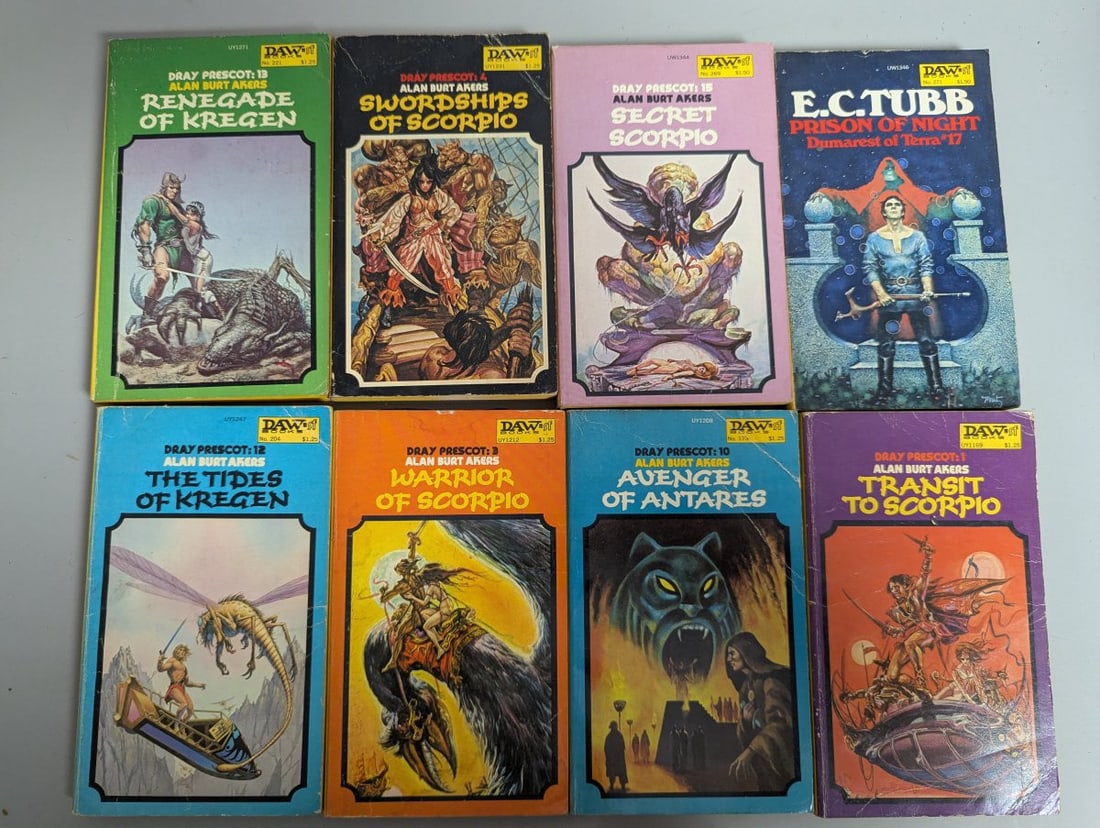 Vintage Sci-Fi Fantasy Paperback Book Collection from DAW Books 1970s E.C. Tubb Moorcock - 2