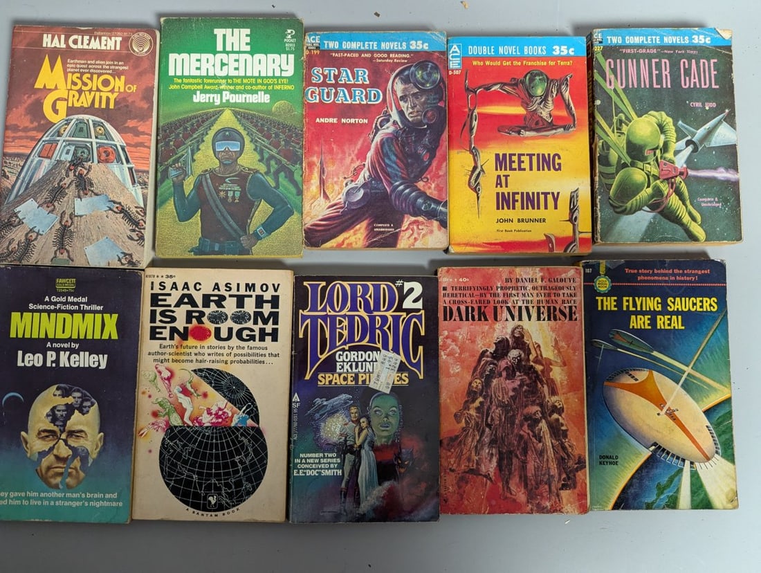 Large Collection of 68 Vintage Science Fiction Paperback Books by Great Authors - 2