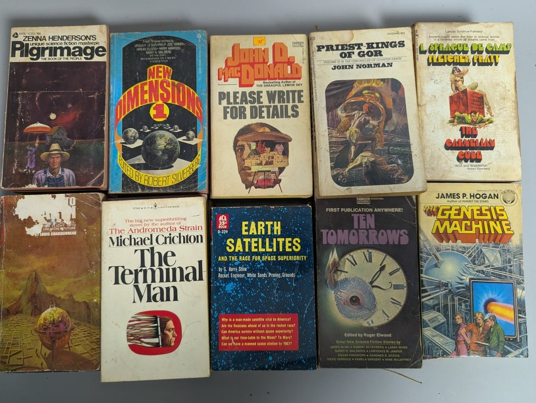 Large Collection of 68 Vintage Science Fiction Paperback Books by Great Authors - 4