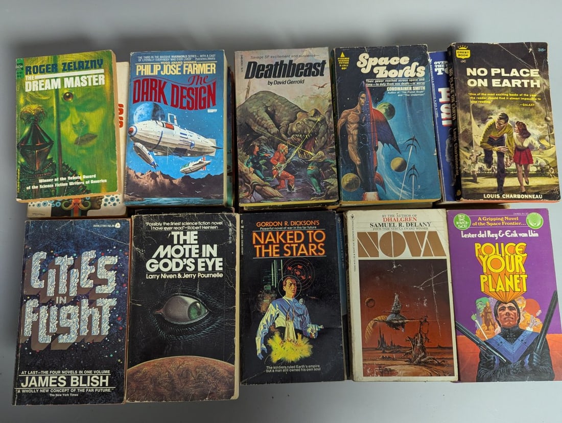 Large Collection of 68 Vintage Science Fiction Paperback Books by Great Authors - 7
