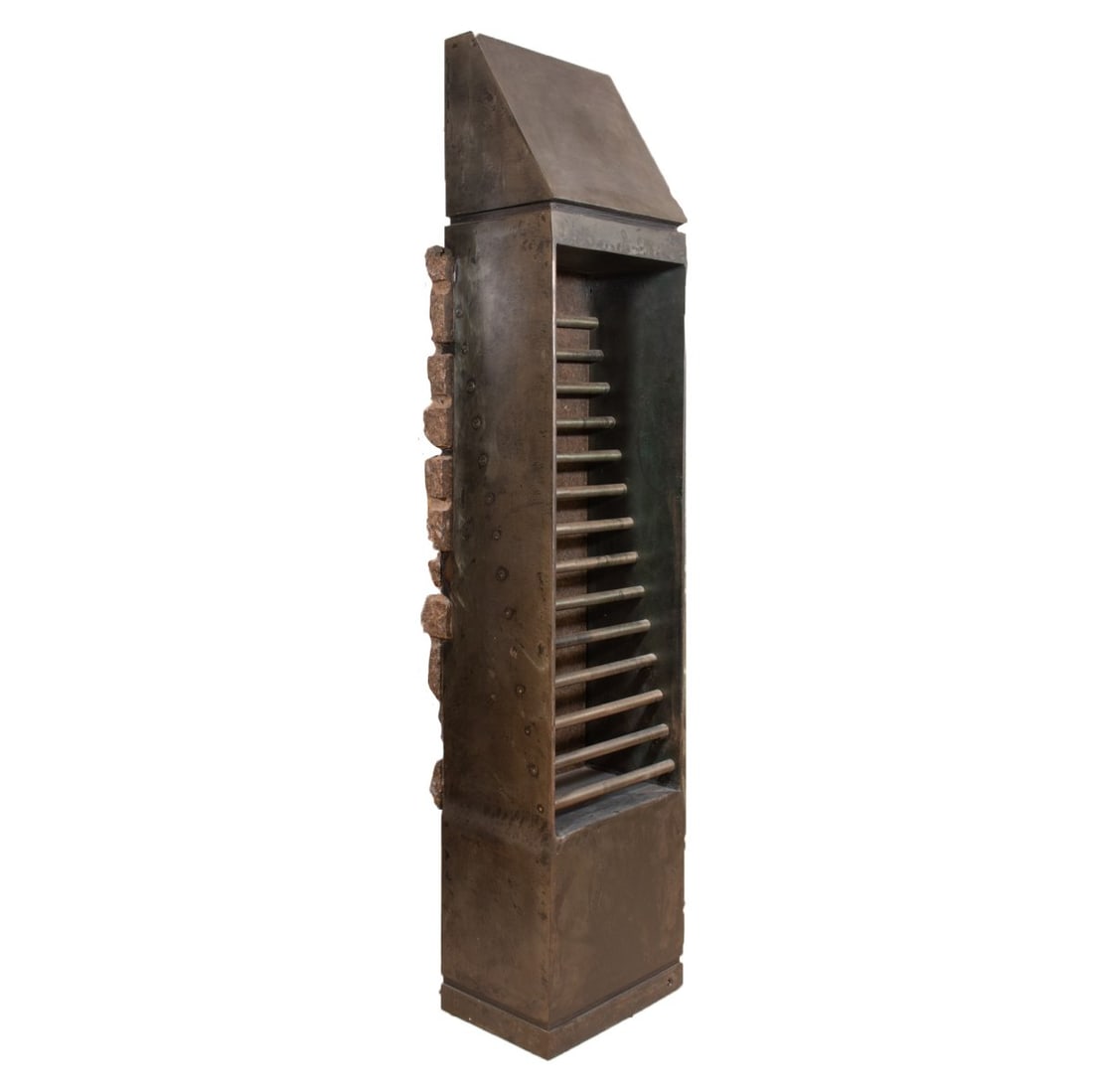 Mark Stasz Contemporary Steel Mahogany Granite Sculpture Stunning Art Piece - 3