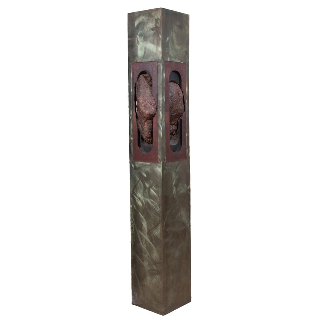 Contemporary Steel and Mahogany Sculpture by Mark Stasz - Artistic Masterpiece: **Important** Please read below description on how to avoid high shipping costs. Experience the exquisite craftsmanship of this stunning sculpture by renowned artist Mark Stasz, constructed from