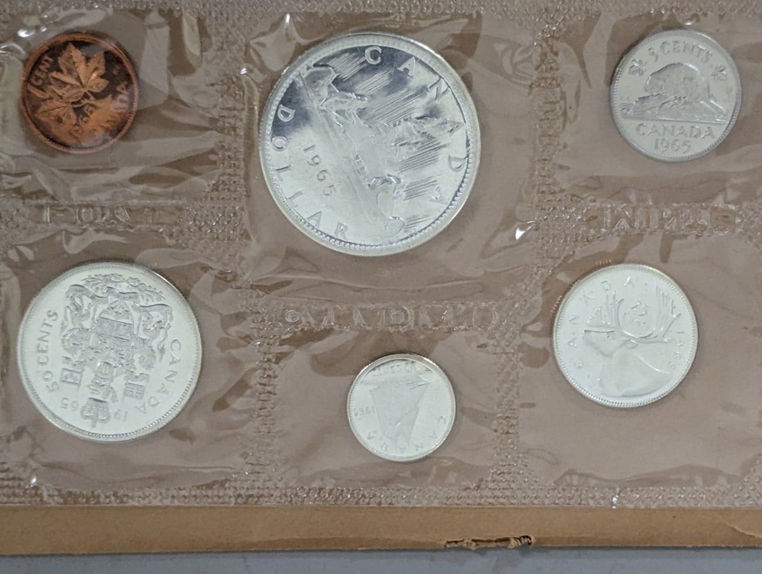 Lot of 5 Royal Canadian Mint Uncirculated Coin Sets Vintage 1965 Collection - 2