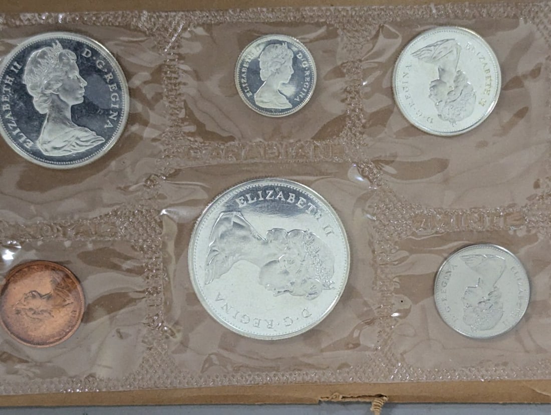 Lot of 5 Royal Canadian Mint Uncirculated Coin Sets Vintage 1965 Collection - 3