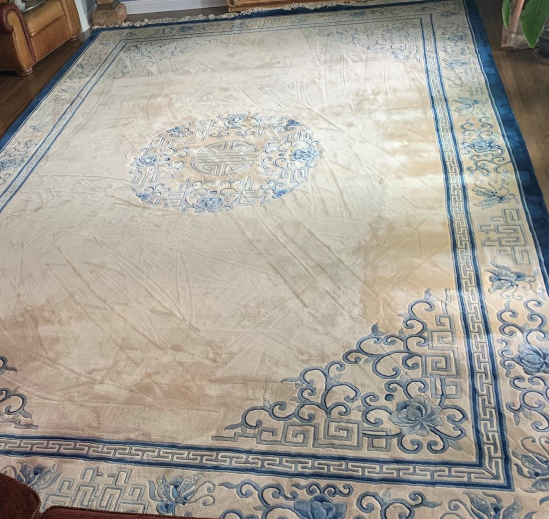 Exquisite Custom Oriental Wool Rug from Hong Kong Unique Design 12x18 Decor - 2