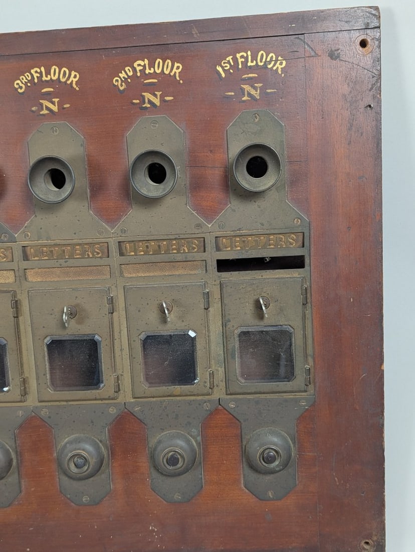 Antique Apartment Building Annunciator Mailbox and Call Box Panel Architectural Salvage - 2