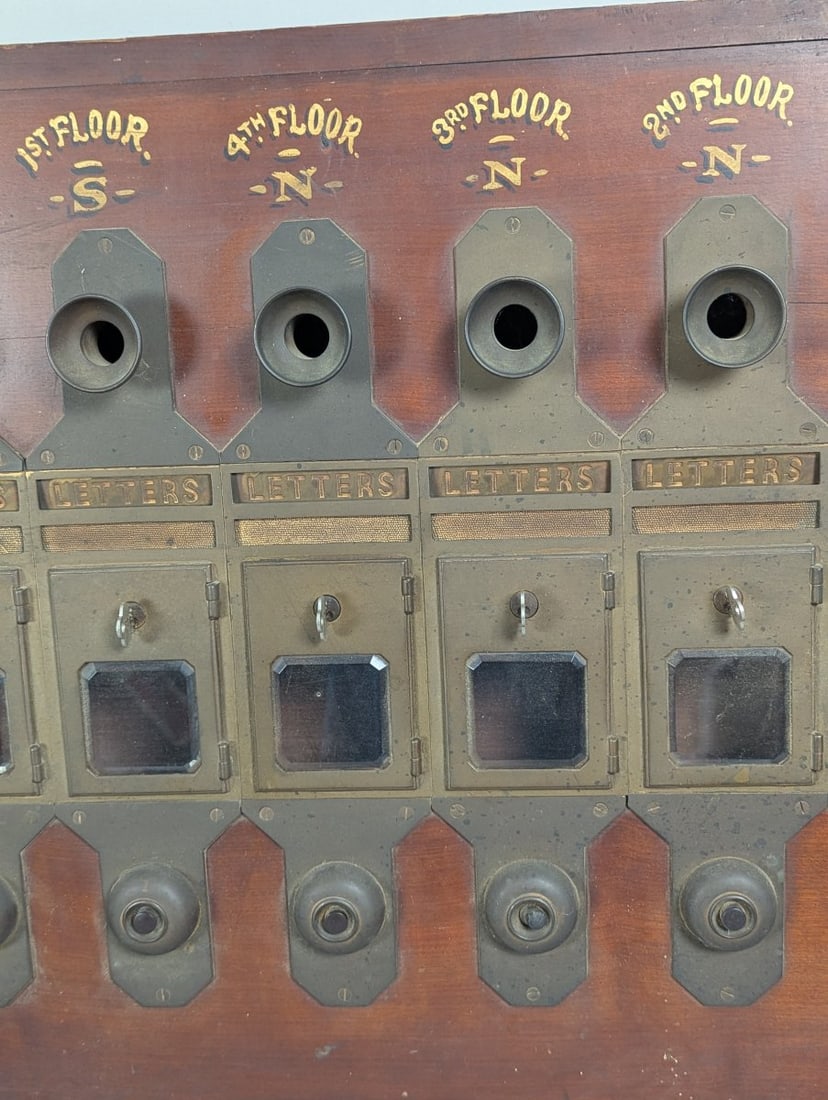 Antique Apartment Building Annunciator Mailbox and Call Box Panel Architectural Salvage - 3
