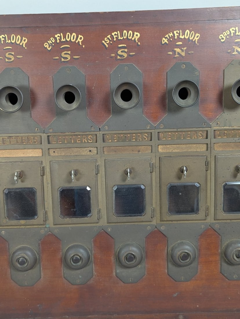 Antique Apartment Building Annunciator Mailbox and Call Box Panel Architectural Salvage - 4