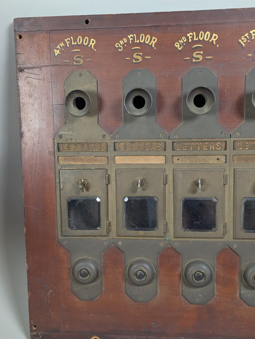 Antique Apartment Building Annunciator Mailbox and Call Box Panel Architectural Salvage - 5