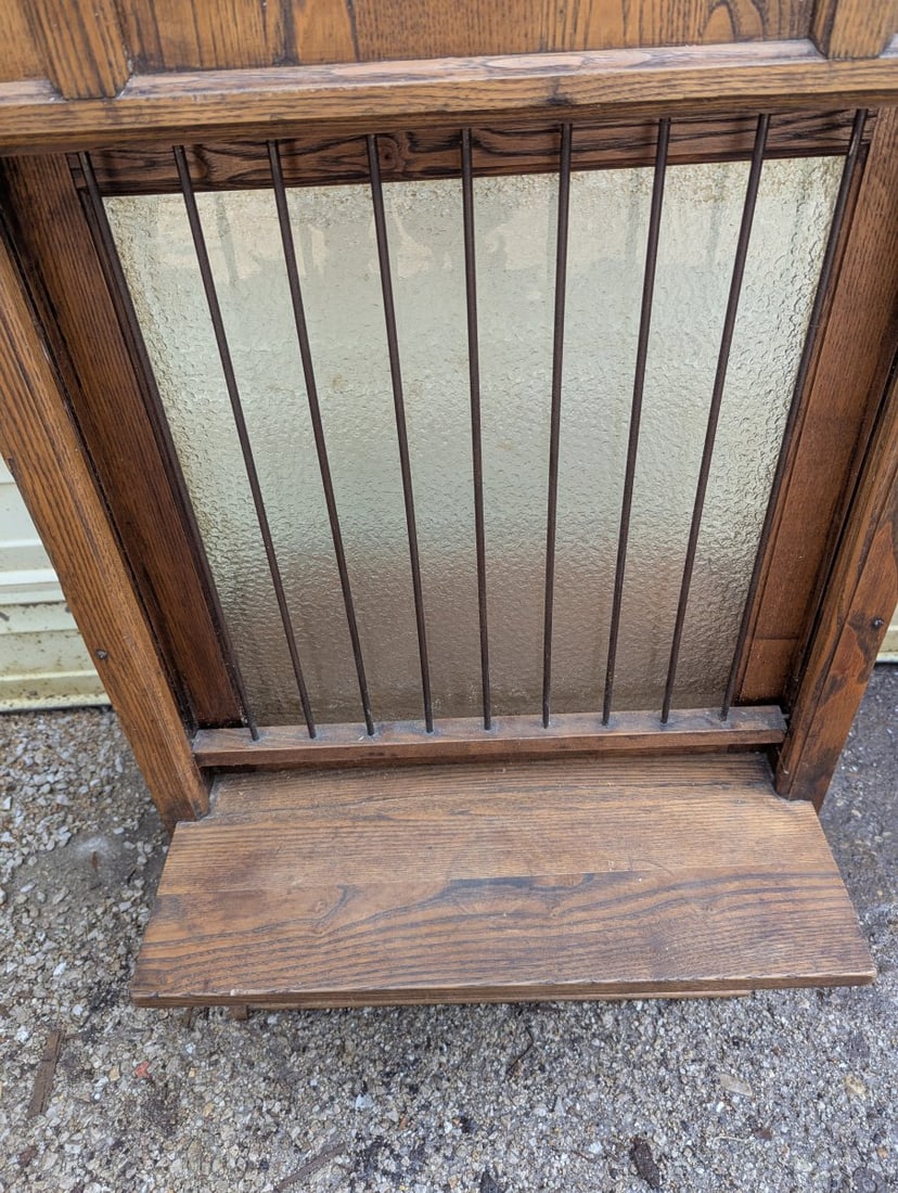 Antique Oak Bank Teller Money Order Window Architectural Salvage Decorative Piece - 3