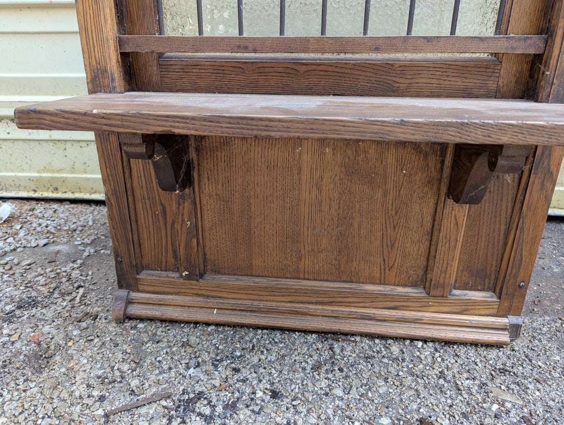 Antique Oak Bank Teller Money Order Window Architectural Salvage Decorative Piece - 4
