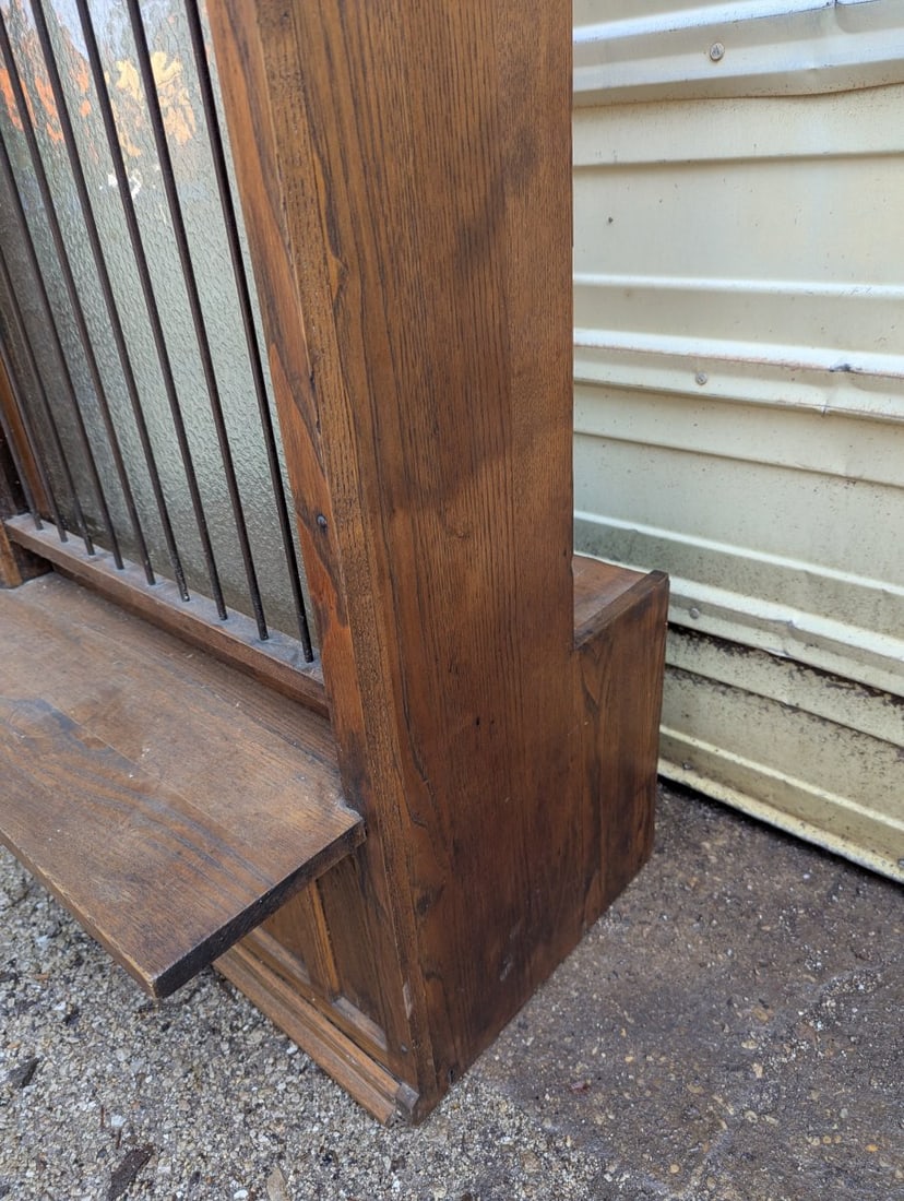 Antique Oak Bank Teller Money Order Window Architectural Salvage Decorative Piece - 6