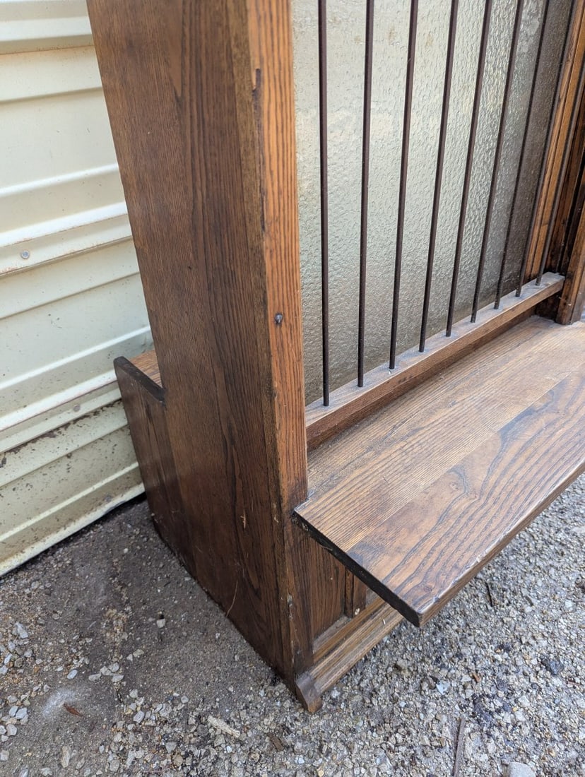 Antique Oak Bank Teller Money Order Window Architectural Salvage Decorative Piece - 8