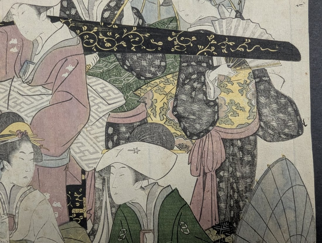 Original 18th Century Japanese Woodblock Print by Utagawa Toyokuni I, Courtesans - 4