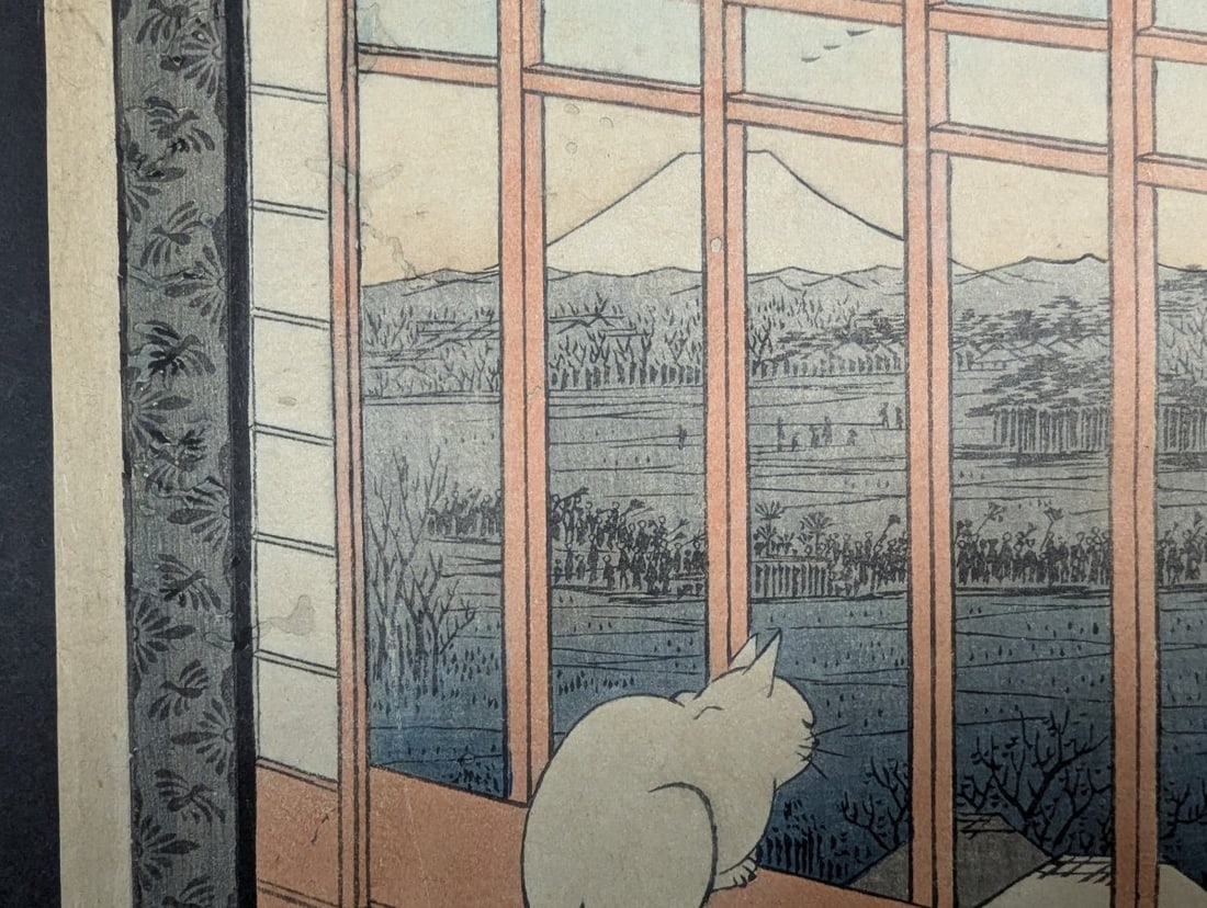 Original 19th Century Japanese Woodblock Print by Utagawa Hiroshige: Asakusa Ricefields - 4