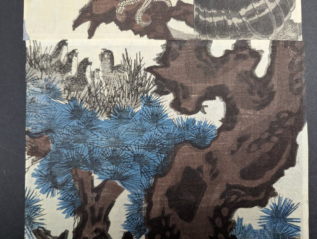 Utagawa Kuniyoshi Original 19th Century Japanese Woodblock Print Diptych, Hawk's Nest - 6