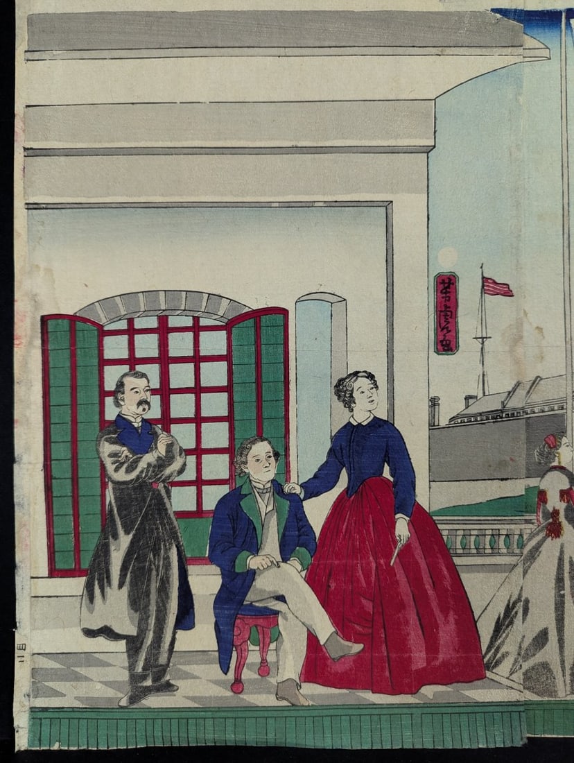 Utagawa Yoshitora Japanese Woodblock Print Diptych, original 19th century, Incomplete Triptych - 3