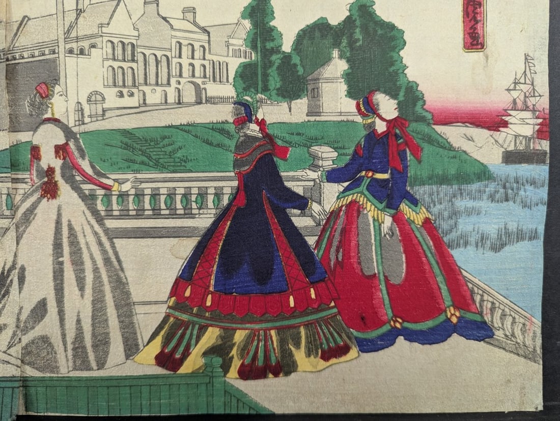 Utagawa Yoshitora Japanese Woodblock Print Diptych, original 19th century, Incomplete Triptych - 9