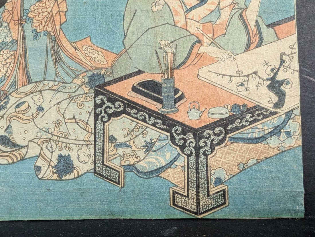 Japanese Woodblock Print, Original 19th Century - Utagawa Kunisada, Ono no Komachi - 7