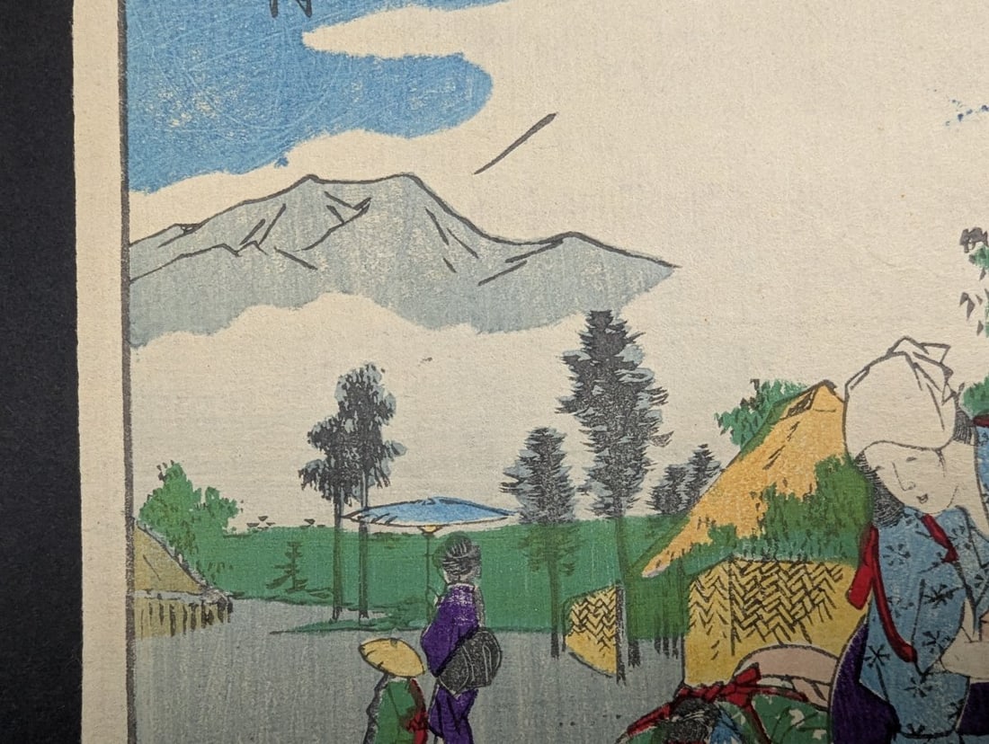Utagawa Hiroshige Japanese Woodblock Print Ejiri: Dried Fish Original 19th Century - 4