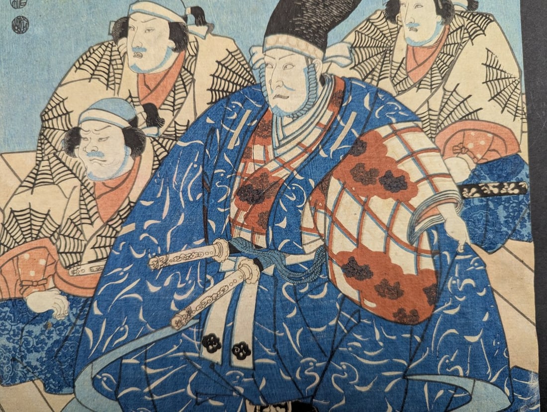Utagawa Kuniyoshi Original 19th Century Japanese Woodblock Print Triptych Panels (2 Sheets) - 8