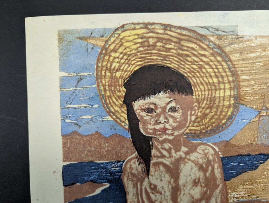 Jun'ichiro Sekino 'Child of the Sea' Japanese Woodblock Print 1948 - 2
