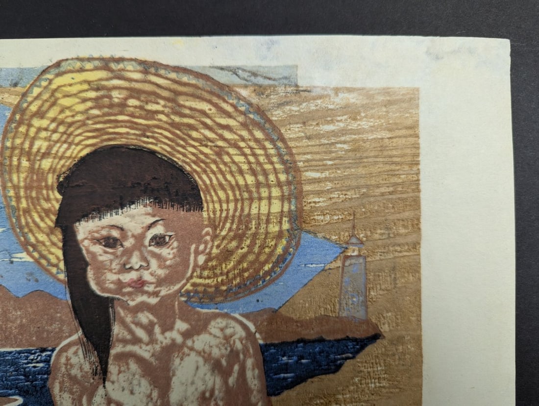 Jun'ichiro Sekino 'Child of the Sea' Japanese Woodblock Print 1948 - 3