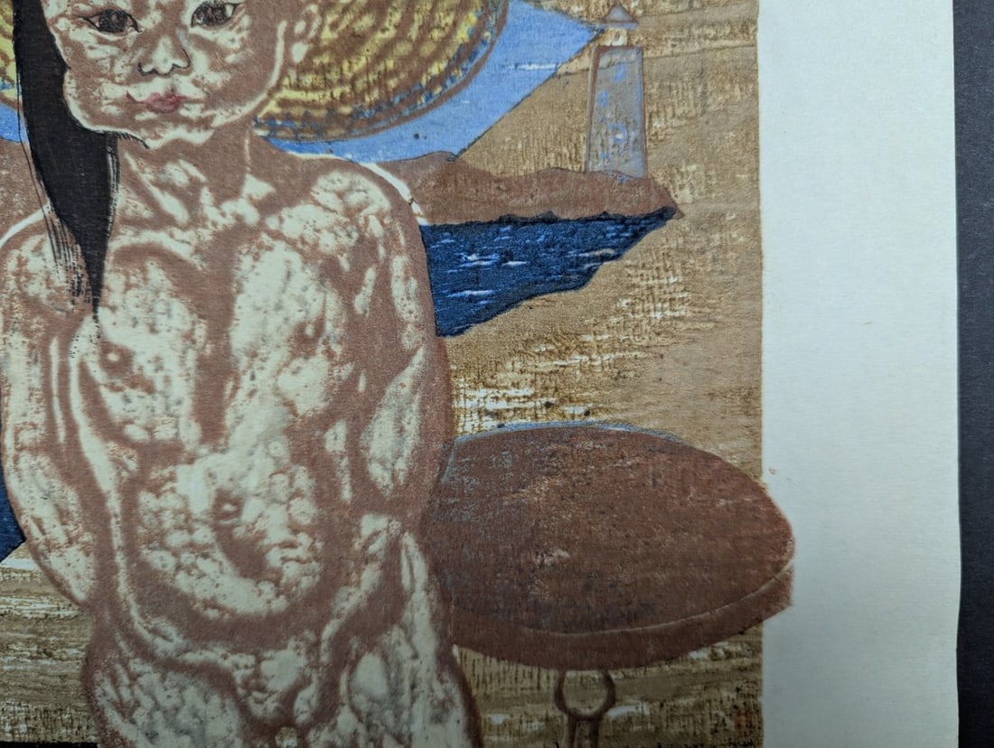 Jun'ichiro Sekino 'Child of the Sea' Japanese Woodblock Print 1948 - 5